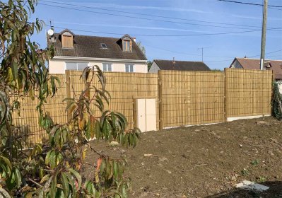 Clôture rigide occultation bois collstrop